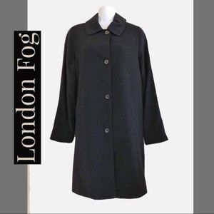 LONDON FOG Vintage Classic Black Coat Sz S